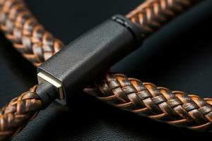 ai genererad design läder säkerhet dekoration stil objekt kabel- textur tråd detalj tillbehör foto