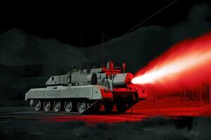 ai genererad kamouflage krig tung fara tank brand militär kraft konflikt armén kanon rustning ge sig på foto