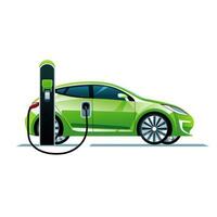 ai genererad teknologi eco alternativ framtida bil avgift kabel- bil batteri transport laddare foto