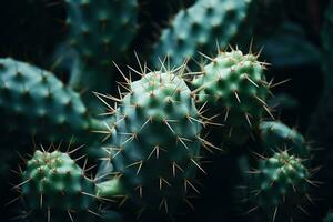 ai genererad botanik saftig skarp öken- tillväxt makro blomma tagg botanisk natur kaktusar närbild foto