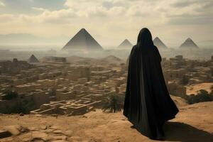 ai genererad arkitektur afrika giza egyptisk historia resa egypten landmärke turism sten kultur foto