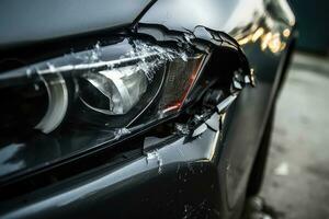 ai genererad bil försäkring stötfångare bil krascha farlig smash skada kollision buckla bruten olycka foto