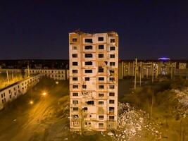ruiner av industriell byggnader ai generativ foto