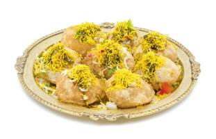 indisk kryddad chaat Artikel sev puri foto