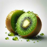 ai genererad mogen kiwi, skiva kiwi frukt foto