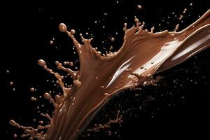 ai genererad stänk av choklad eller kakao. generativ ai foto