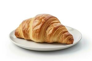 ai genererad croissant isolerat på vit bakgrund. ai genererad foto