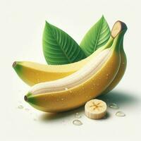 ai genererad mogen banan, gul bananer, närbild av banan foto