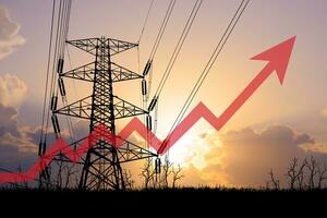 energi kris idéer de dramatisk öka i energi konsumtion i vinter- skapar ett energi brist problem foto