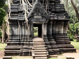 ai genererad som förs in i in i de gammal tempel av preah khan i siem skörda, kambodja. foto