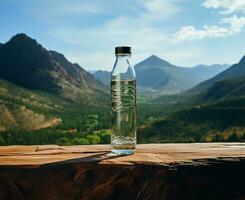 ai genererad vatten flaska stående framträdande i de förgrund foto
