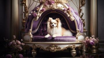 ai genererad kunglig husdjur djur i lyx palats foto