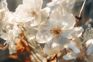 ai genererad utomhus- blomma bakgrund foto