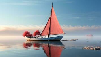 ai genererad 3d realistisk segelbåt foto