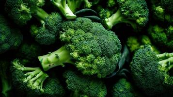 ai genererad rå mat vegetarian bantning färsk broccoli natur organisk friskhet matlagning vitamin foto