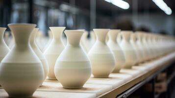ai genererad lergods design kanna krukmakeri keramik krukmakare konst handgjort pott objekt kultur vit foto