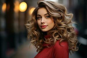 ai genererad skön frisyrer för kvinna kvinna frisyr och frisyr foto
