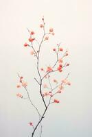 ai genererad en rosa blomma mot en solbelyst vit vägg foto