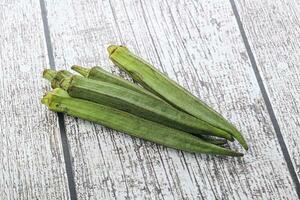 grön mogen gott okra tropisk vegetabiliska foto