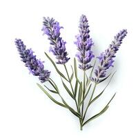 ai genererad lavendel- blomma isolerat foto