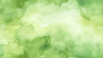 ai genererad abstrakt grön vattenfärg textur för en vibrerande bakgrund. foto
