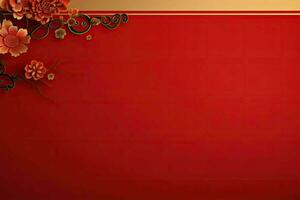 ai genererad Kina ny år baner röd bakgrund foto