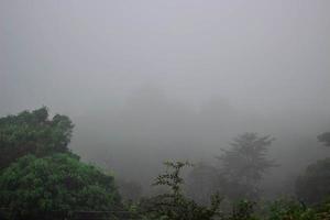 den dimmiga morgonen i bergen foto