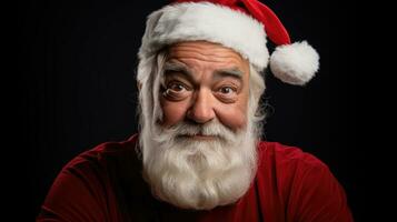 ai genererad studio porträtt av santa claus foto