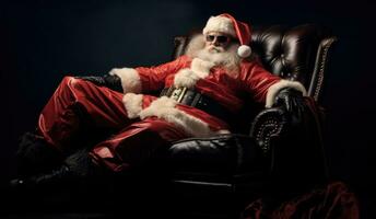 ai genererad studio porträtt av santa claus foto