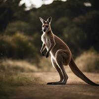 ai genererad ett engagerande känguru bild foto