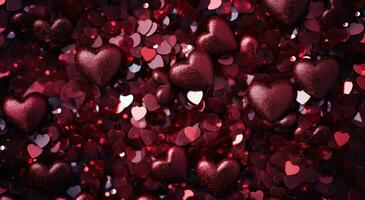ai genererad kärlek valentine hjärtan bakgrund bakgrund, foto