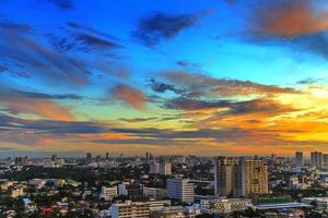 Bangkok, Thailand flygvy med skyline foto