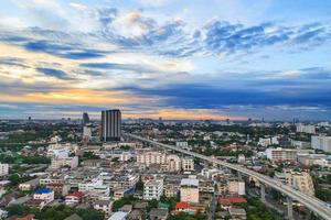 Bangkok, Thailand flygvy med skyline foto