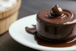 ai genererad choklad pudding. proffs Foto
