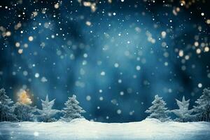 ai genererad festlig vinter- bakgrund snö tapeter miljö de humör för jul och ny år ai genererad foto