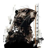 ai genererad groundhog dag vattenfärg illustration på vit foto