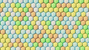 färgrik vaxkaka mönstrad paneler i hexagonal form, bakgrund, abstrakt mönster, 3d framställa illustration foto