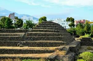 de ruiner av de gammal stad av tenerife foto