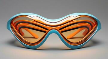 ai genererad de solglasögon är i en form av orange och blå, foto