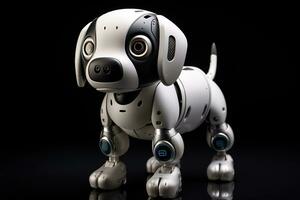 ai genererad porträtt av en mekaniker robot hund foto
