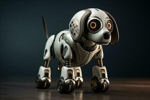 ai genererad porträtt av en mekaniker robot hund foto