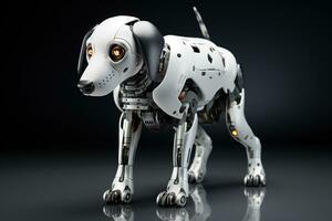 ai genererad porträtt av en mekaniker robot hund foto