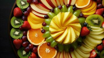 ai genererad körsbär frukt efterrätt mat foto
