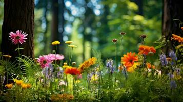 ai genererad miljö skog eco bakgrund foto