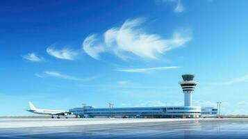 ai genererad transport modern flygplats bakgrund foto