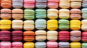 ai genererad macaron bakverk efterrätt mat foto