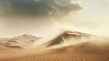 ai genererad värme sand öken- landskap foto