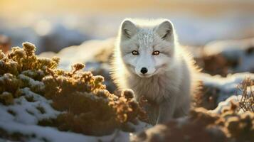 ai genererad arktisk kust tundra landskap foto