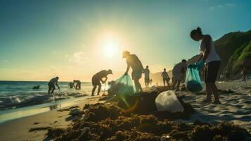 ai genererad hållbar Sol eco bakgrund foto