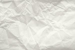 abstrakt vit skrynkliga och skrynkligt återvinna papper textur bakgrund foto